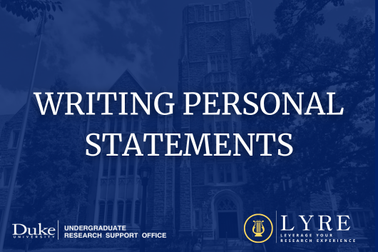 LYRE Writing Personal Statements